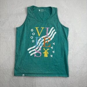 Dutch Bros Coffee Vibes Green‎ Sleeveless Tank Top Shirt Men's Medium